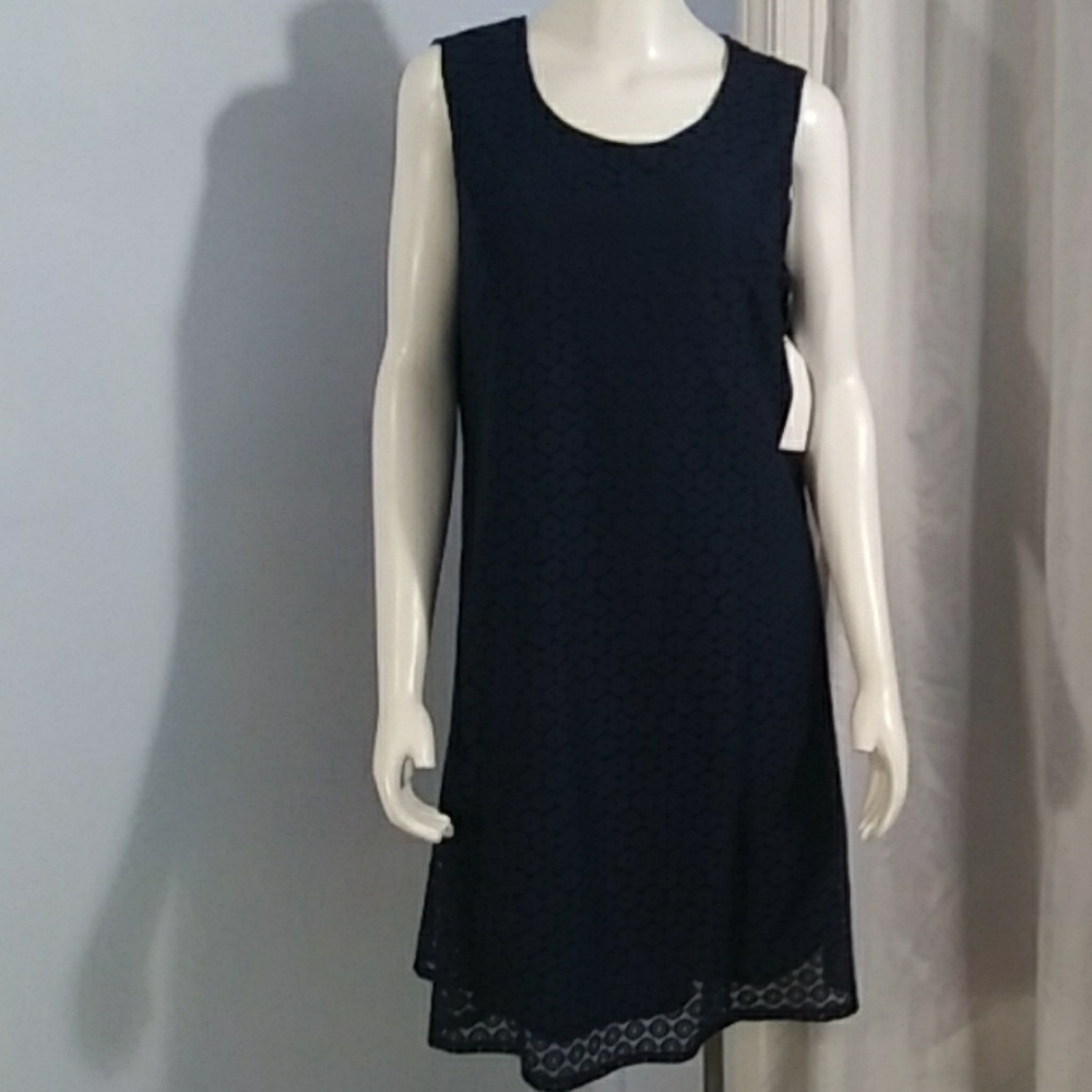 Kim Rogers Navy Lacy Dress BEAUTIFUL
